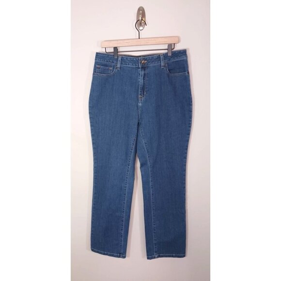 Vintage‎ L.L. Bean Classic Fit High Waisted Straight Leg Women's Jeans Size 14 - Picture 1 of 7
